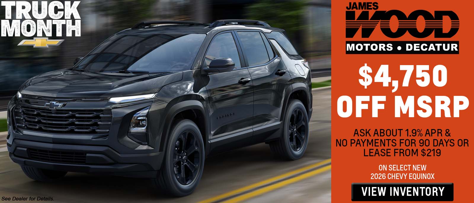 $4,750 Off MSRP, Ask about 1.9% APR and No Payments for 90 D