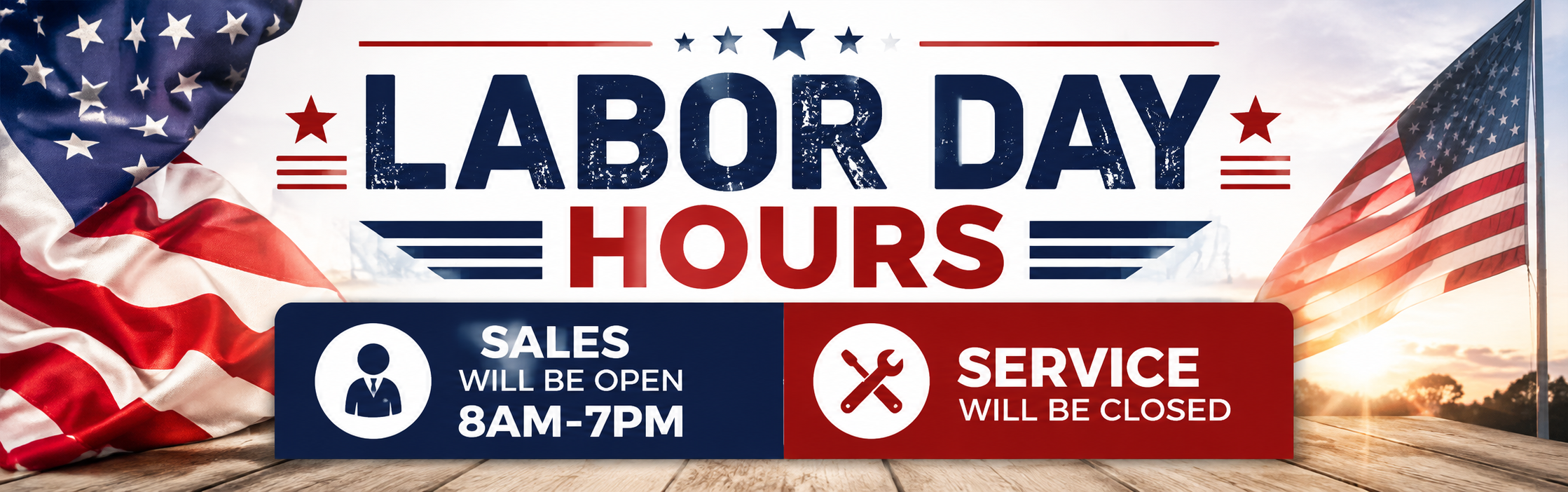 Sales is open this labor day, service is closed