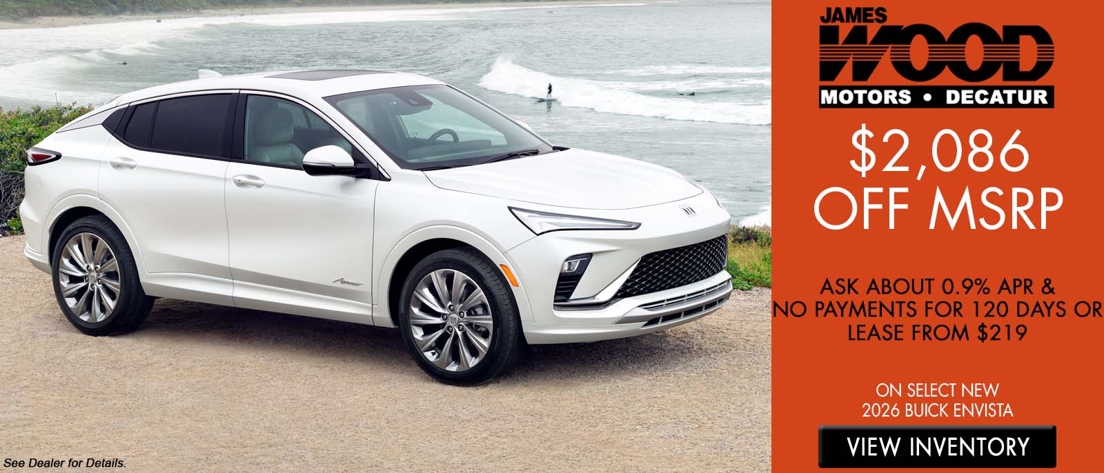 $2,086 MSRP, Ask about 0.9% APR and No Payments for 120 Days