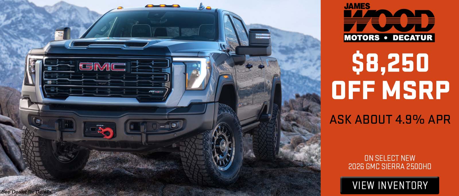 $8,250 Off MSRP, Ask About 4.9% APR on select new 2026 GMC S