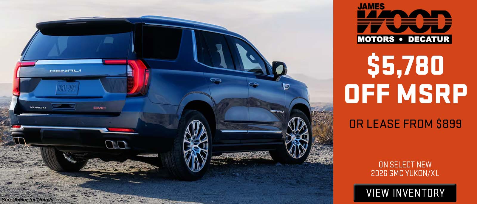$5,780 Off MSRP or Lease from $899 on Select 2026 GMC Yukon/